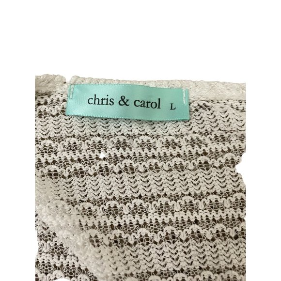 Women's Chris & Carol White Fringe Boho Kimono Size L - Picture 3 of 3